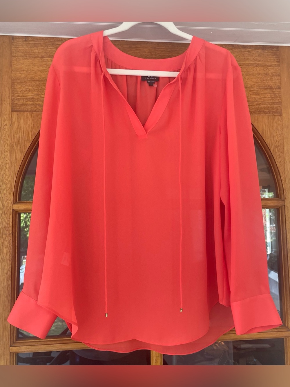 W By Worth Women’s Orange Lightweight Blouse Size Large